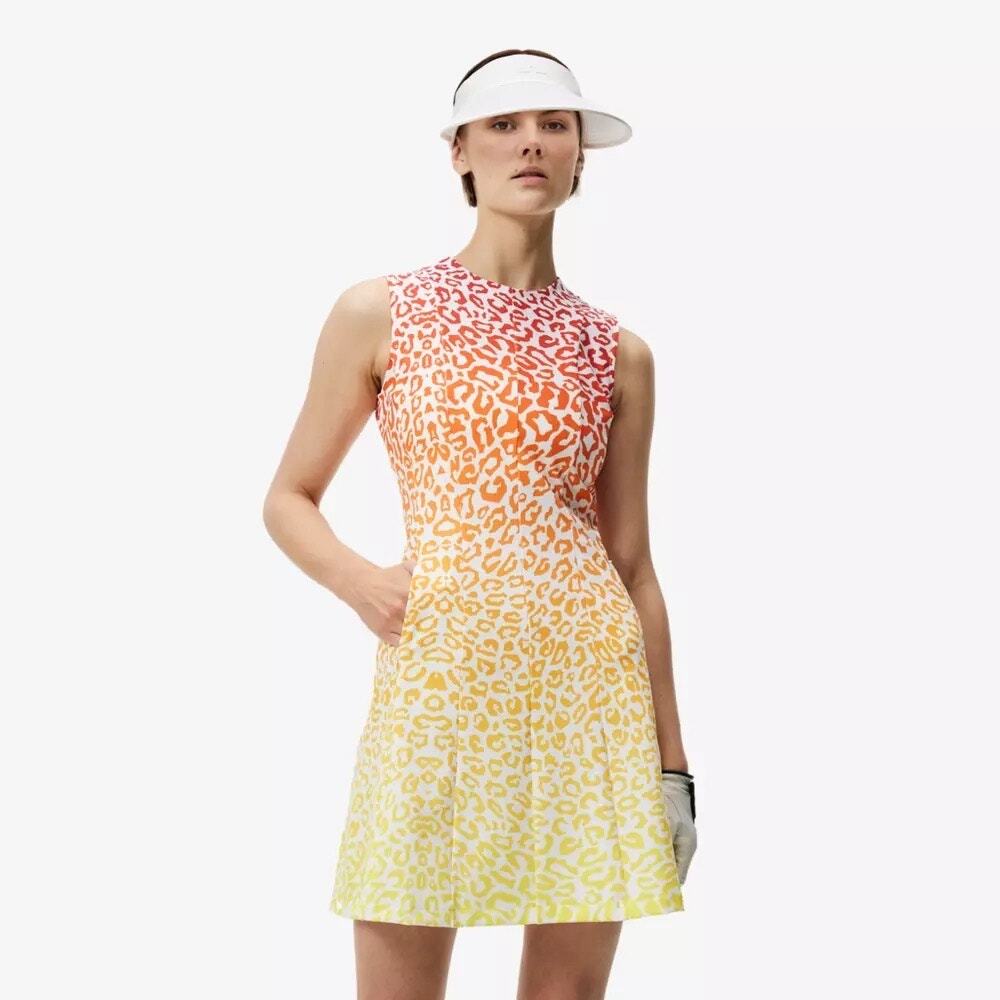 J Lindeberg Jasmin Animal Print Women's Sleeveless Golf Dress Sz 4
